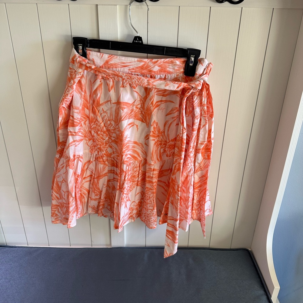 Tommy Hilfiger Orange Floral A-Line Skirt